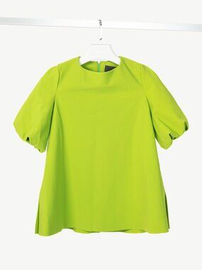 Greta Constantine Jindo Grass Puff-Sleeve Top